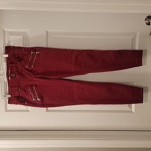 Torrid Red Zipper Jeggings Size 12R